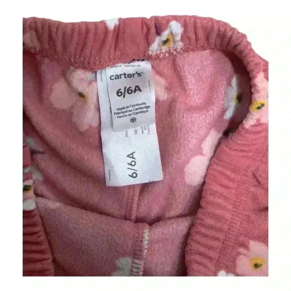 Girls Carter's 3 Piece Sleep Set - Sloth Long Sleeve Pajamas - Size: 6/6A - Picture 7 of 7